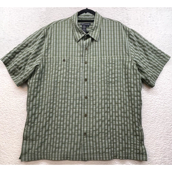 511 Tactical Shirt Mens XL Green Plaid Button Down Cadet Covert Concealed Carry - Picture 1 of 10